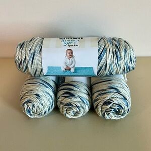 Caron Simply Soft Speckle Yarn Bundle in Blue Gingham